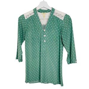 MATILDA JANE Dotted 3/4 Sleeve Blouse 